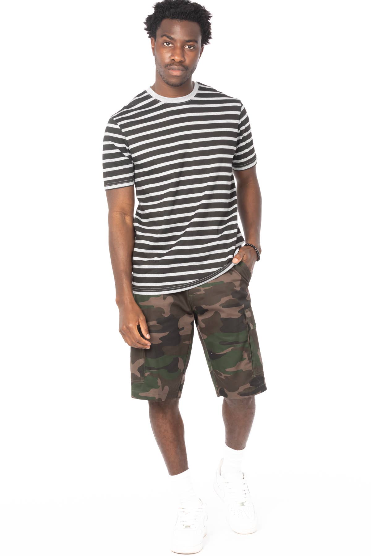 Hawks Bay Men's Stripe T-Shirt - BLACK