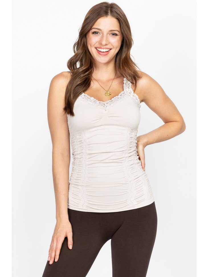 Latte Seamless Laced Cami - La De Da