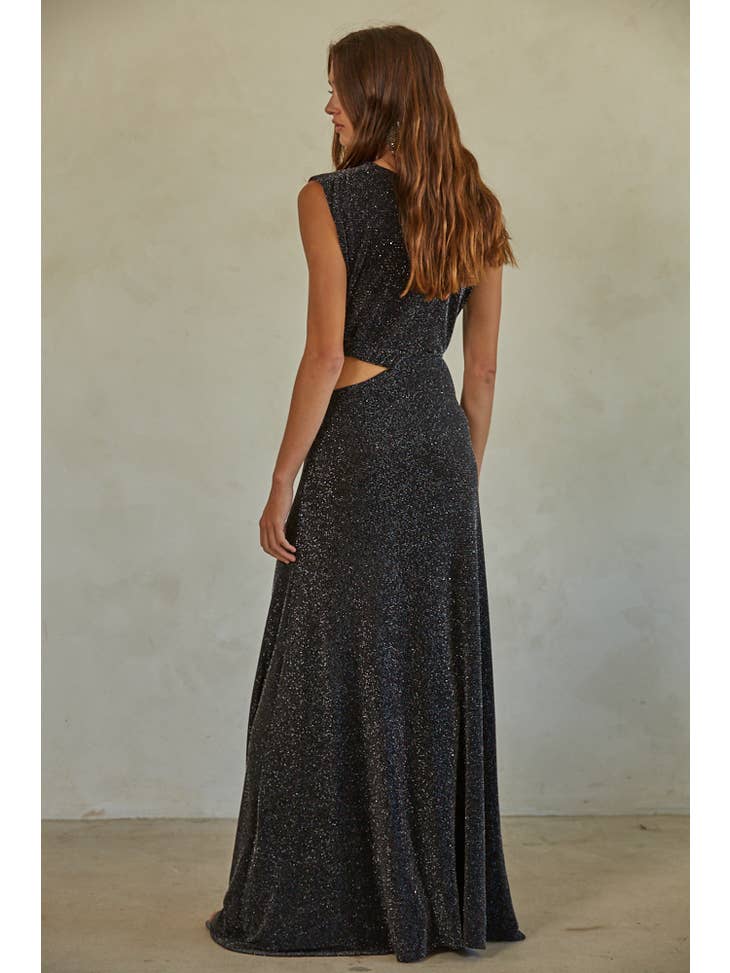 BellaDonna Black Metallic Dress - La De Da