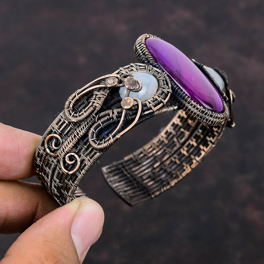 Purple Fire Labradorite Cuff