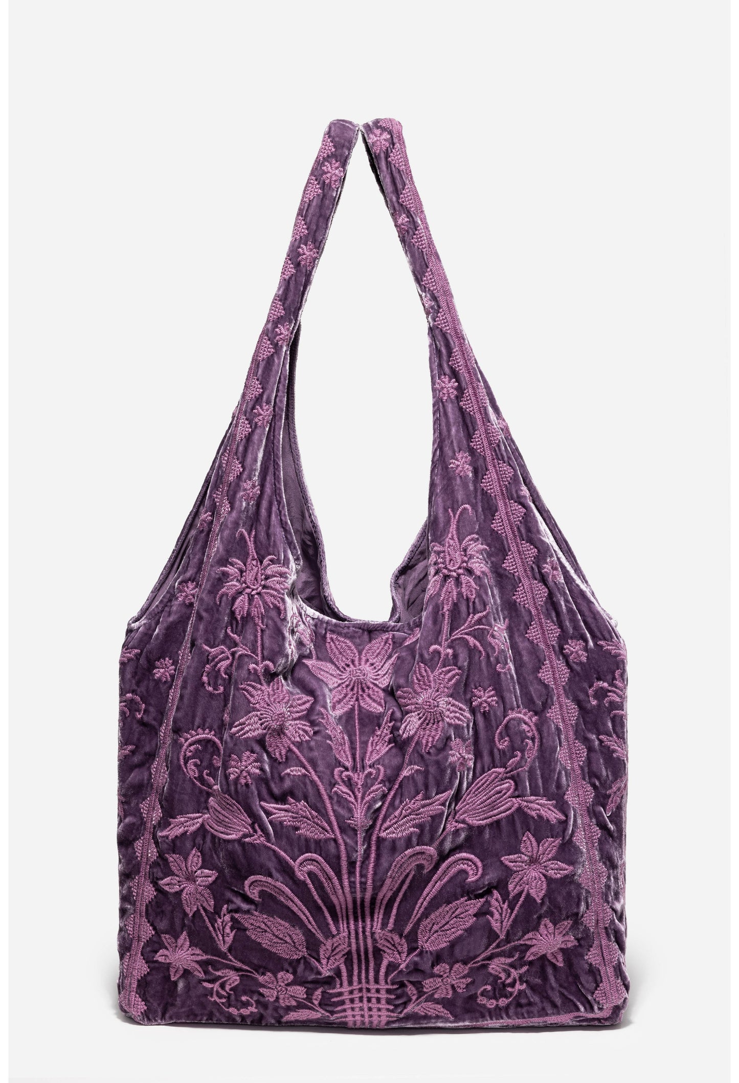 Talitha Velvet Slouchy Tote - Dusty Purple