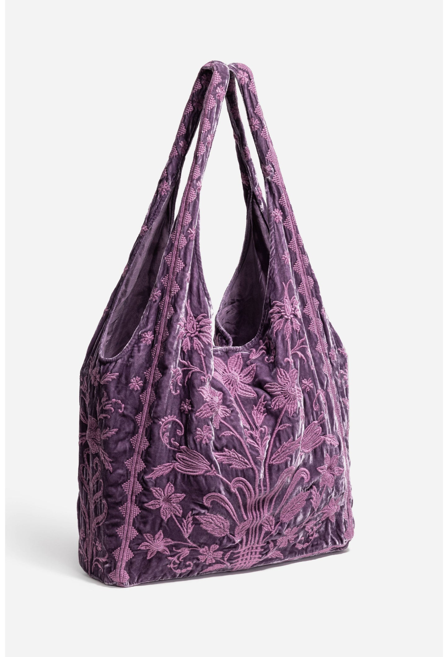 Talitha Velvet Slouchy Tote - Dusty Purple