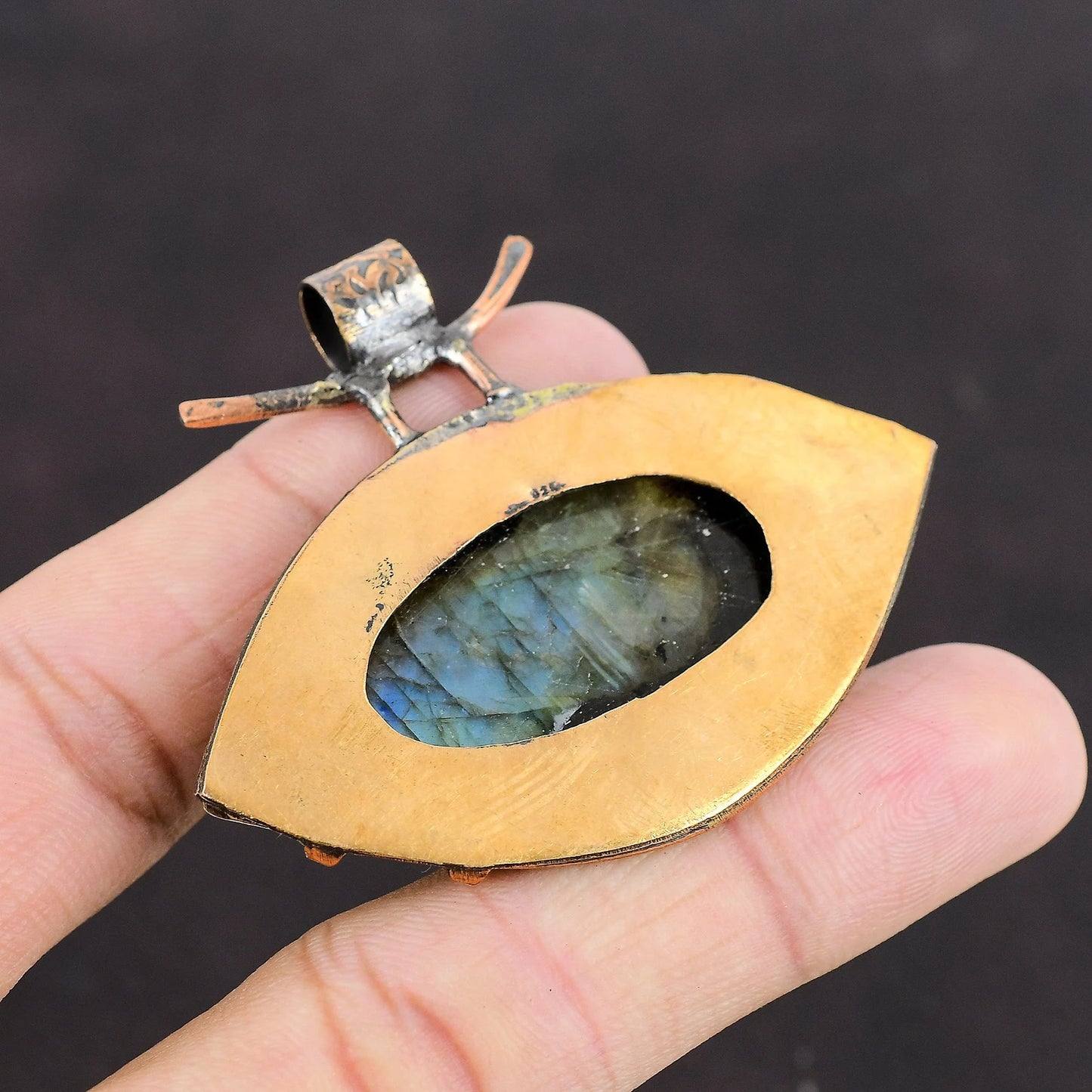 Labradorite Eye Pendant Necklace