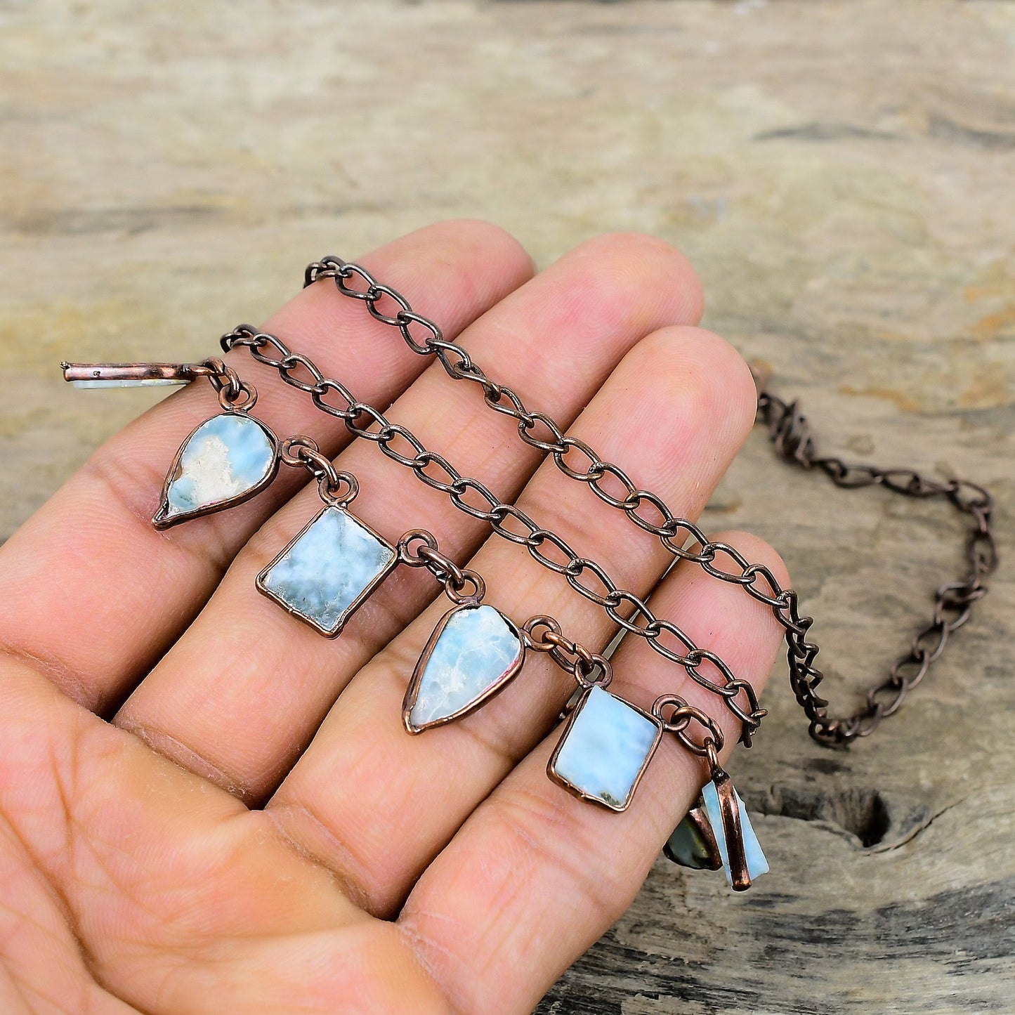 Larimar Raw Pendant Necklace