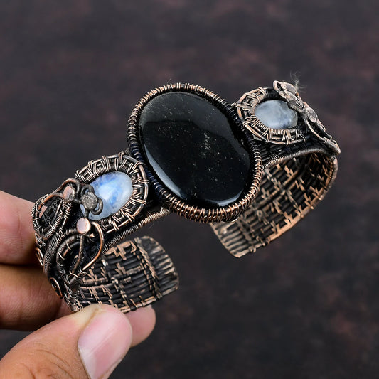 Silver Sheen Obsidian Cuff
