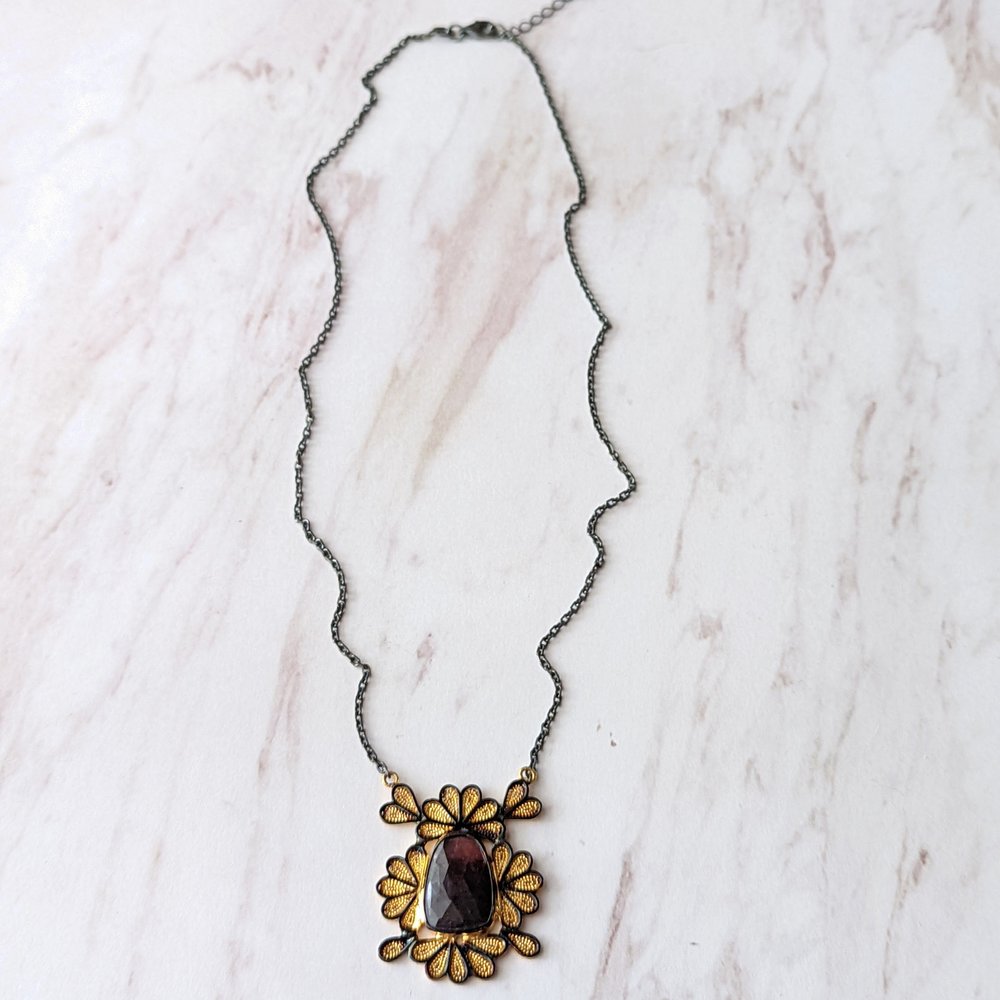Lace Sapphire Necklace - La De Da