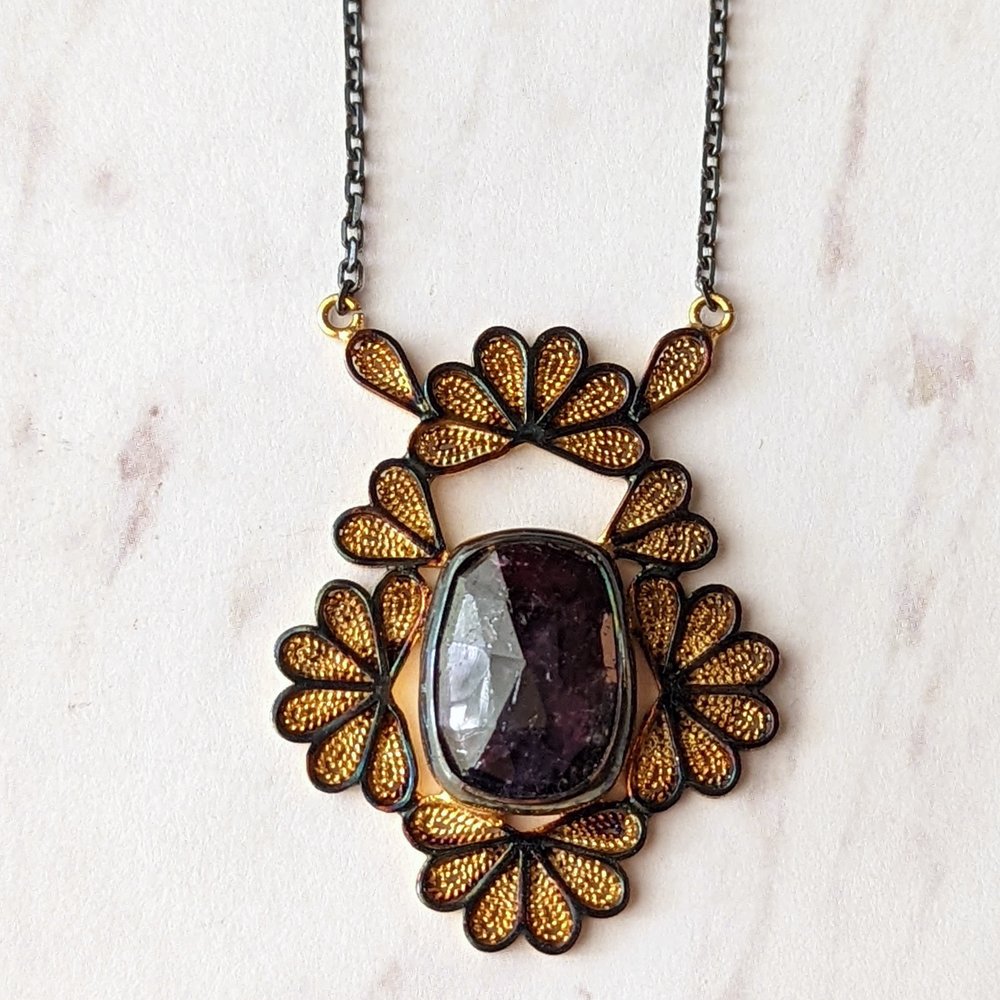 Butterfly Lace Sapphire Necklace - La De Da
