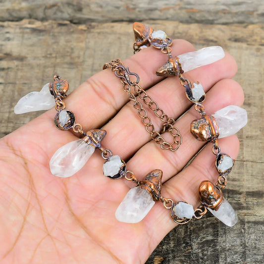 Rainbow Moonstone Raw Necklace