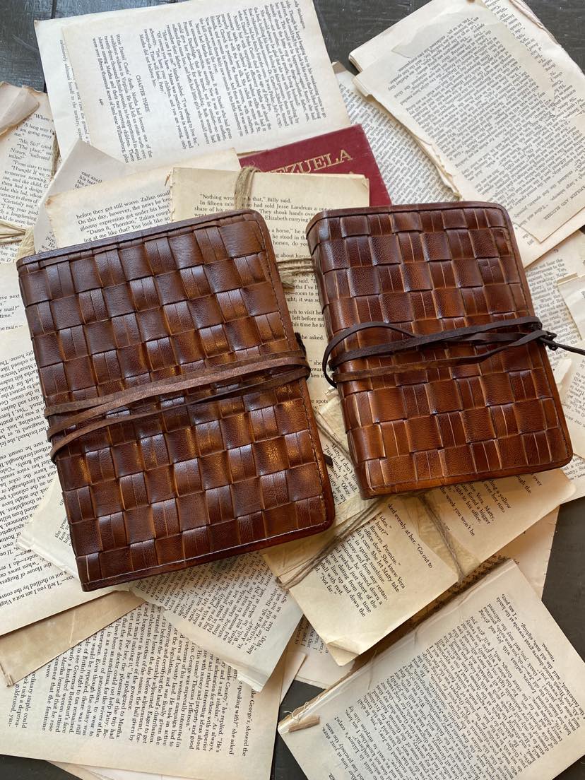 Casper Woven Leather Journal - Small - La De Da