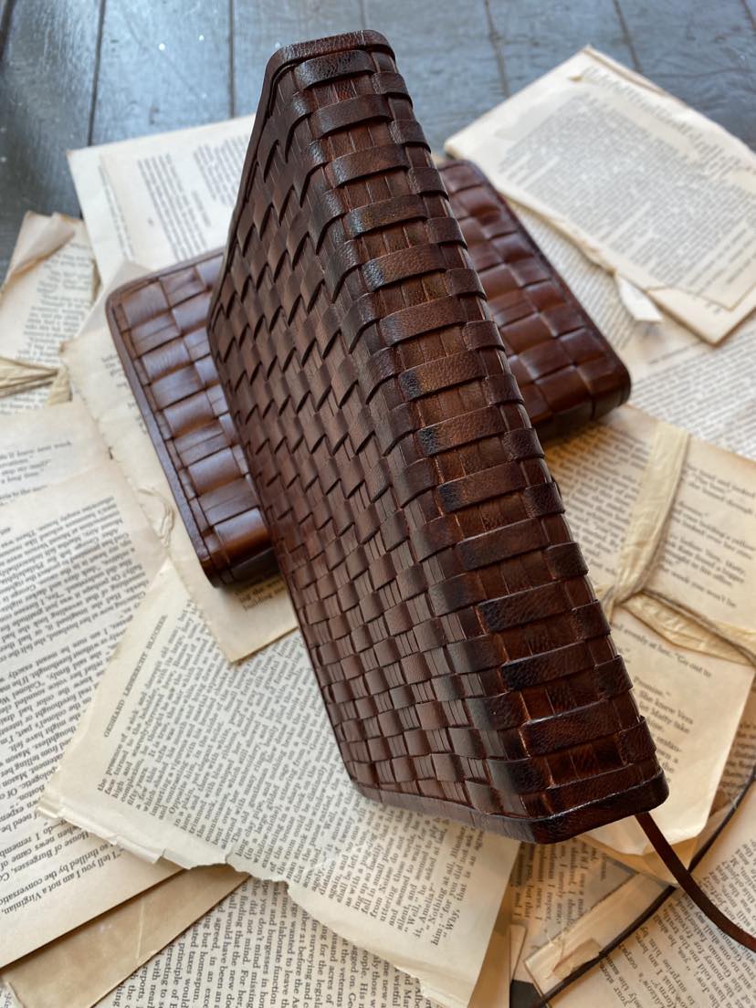 Fitz Woven Leather Journal - Large - La De Da