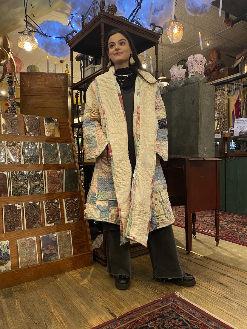 OOAK Handmade Upcycled Long Quilt Coat - Pastels*