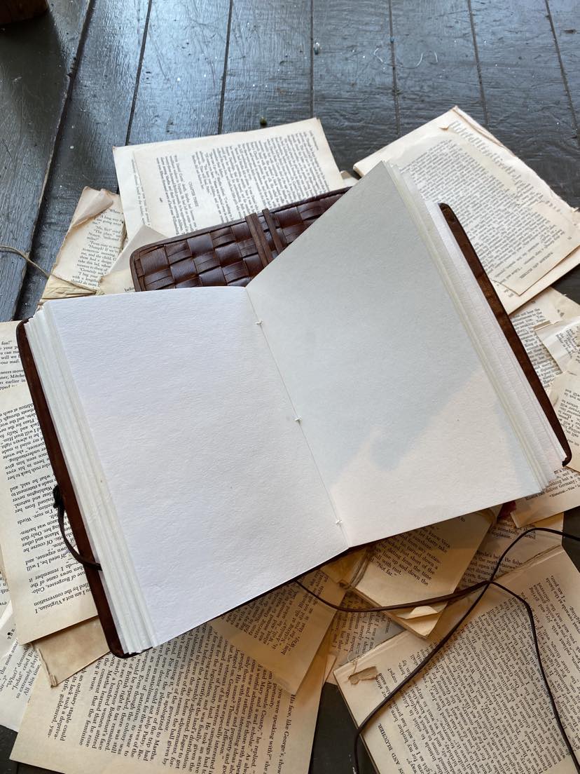 Fitz Woven Leather Journal - Large - La De Da