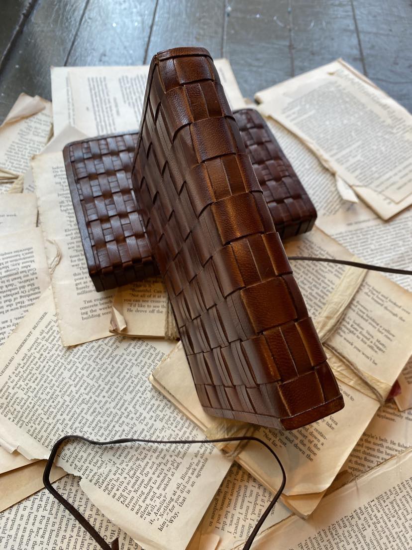 Casper Woven Leather Journal - Small - La De Da