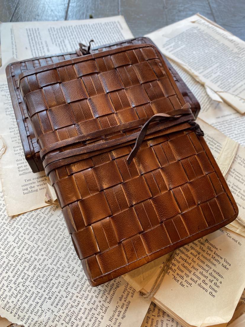 Casper Woven Leather Journal - Small - La De Da