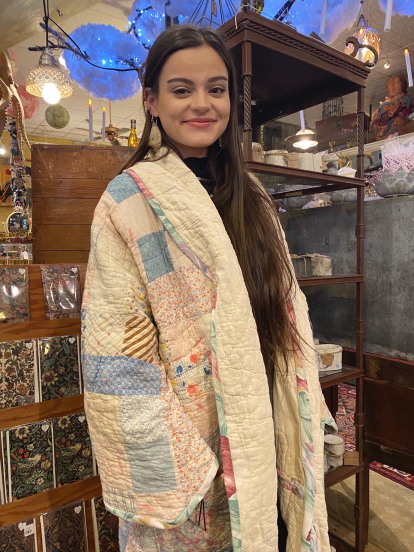 OOAK Handmade Upcycled Long Quilt Coat - Pastels*