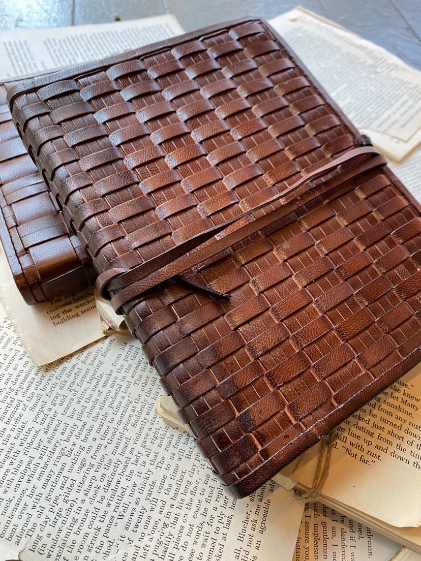 Fitz Woven Leather Journal - Large - La De Da
