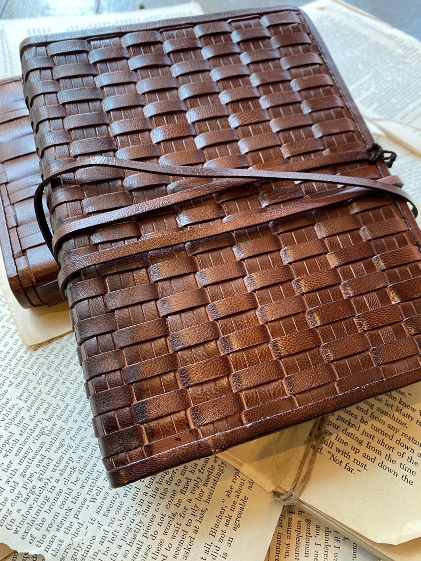Fitz Woven Leather Journal - Large - La De Da