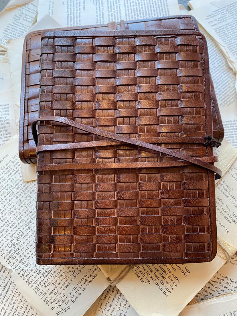 Fitz Woven Leather Journal - Large - La De Da