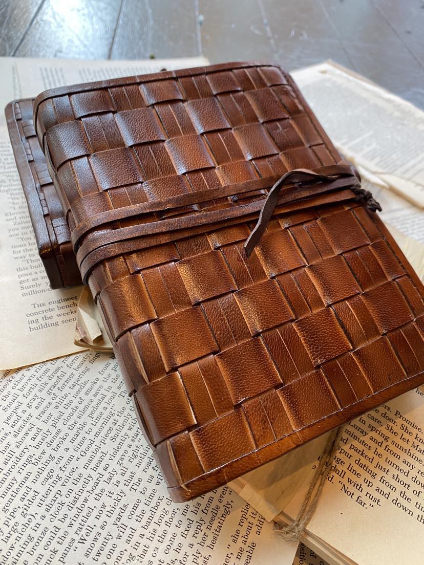 Casper Woven Leather Journal - Small - La De Da