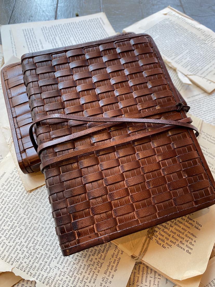 Fitz Woven Leather Journal - Large - La De Da