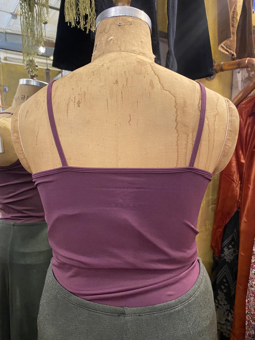Curve Cross Front Cami - Eggplant