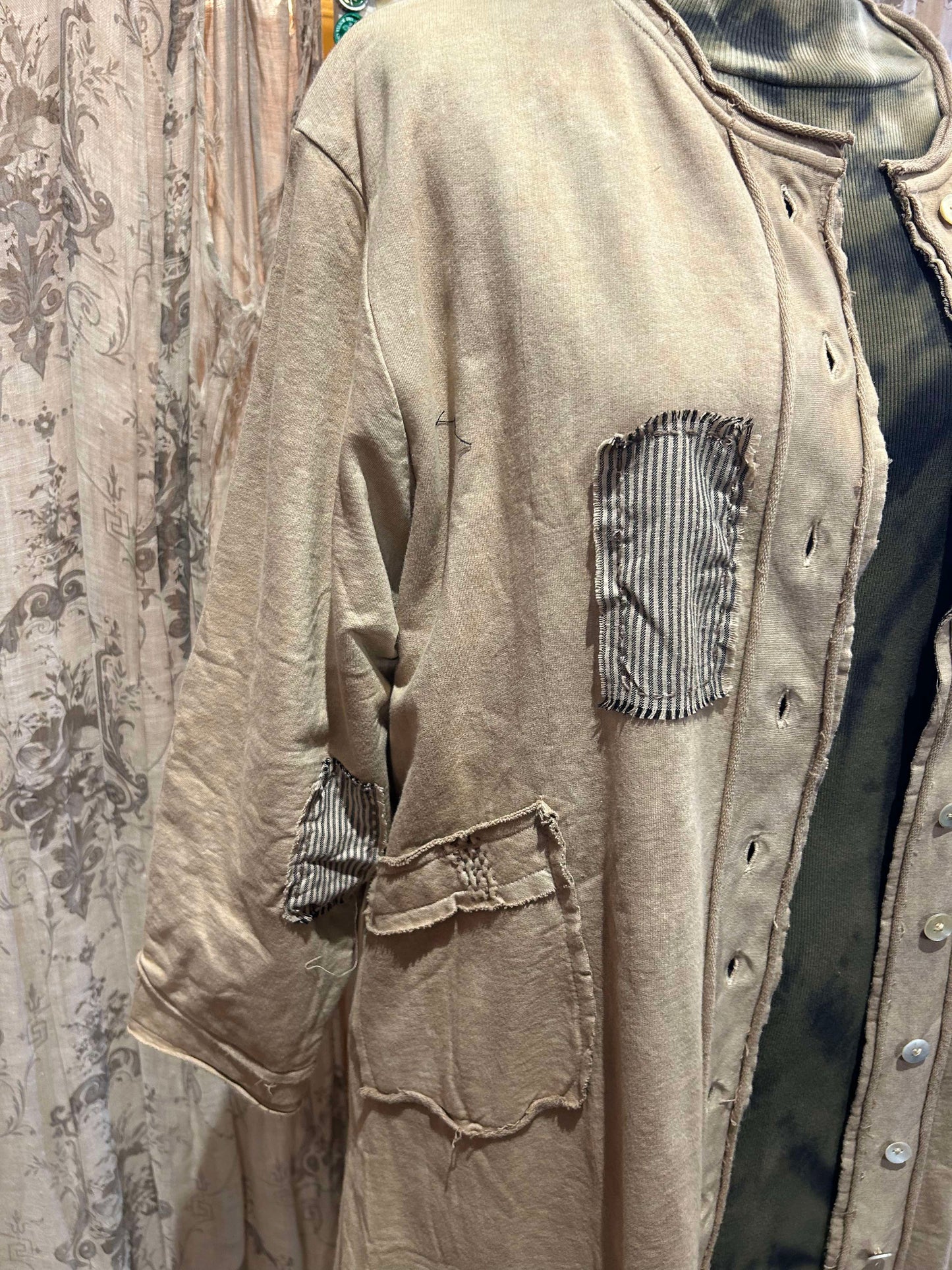 Patchwork Jacket with Ties