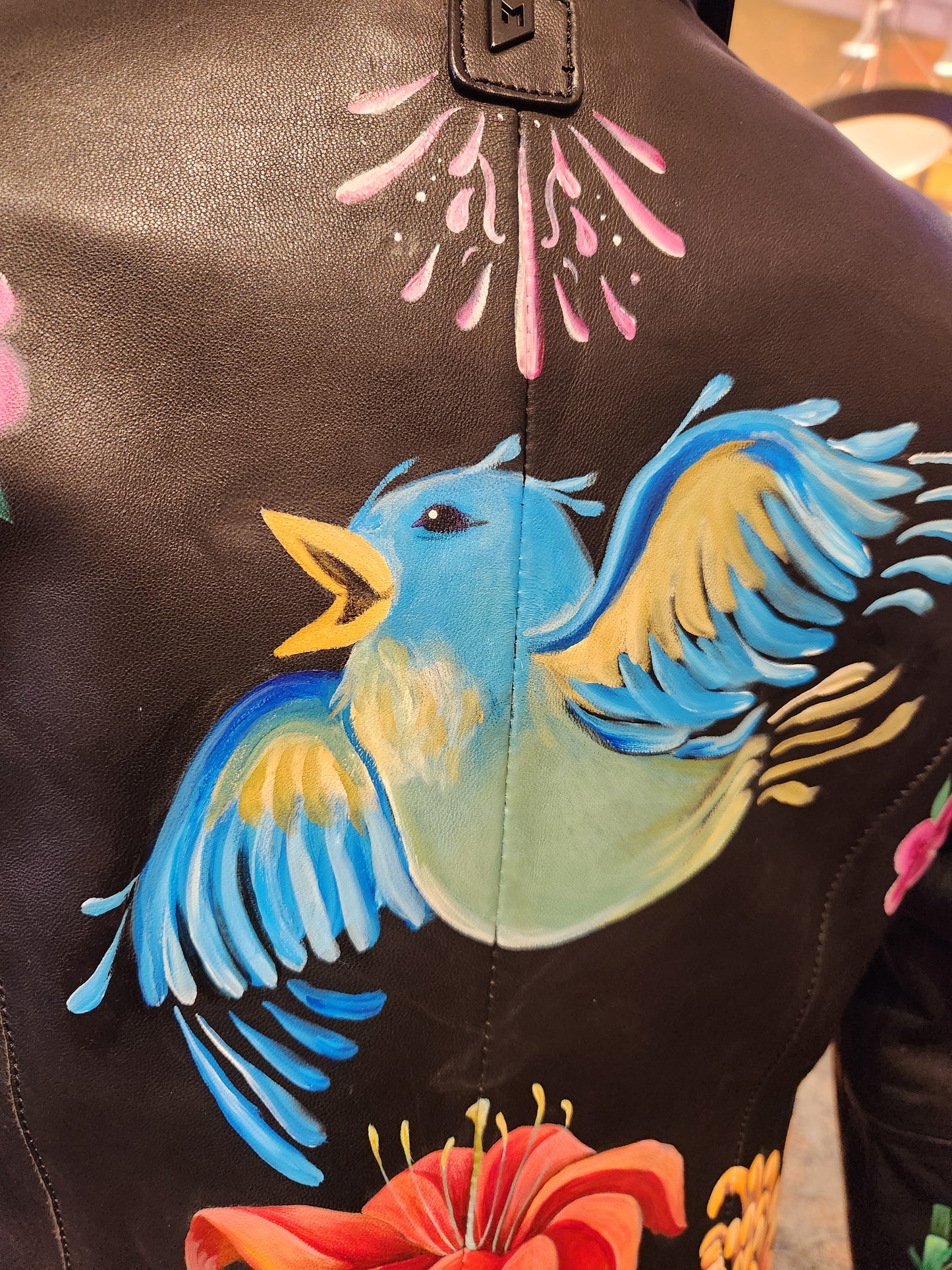 Blue Bird of Paradise Mauritius Leather Blazer - Jaelyn Beheler*