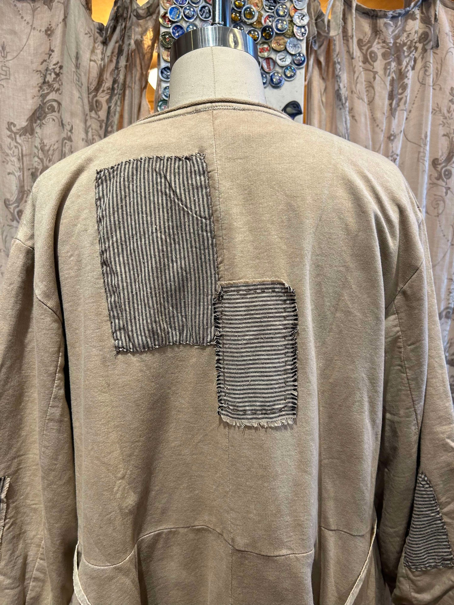 Patchwork Jacket with Ties