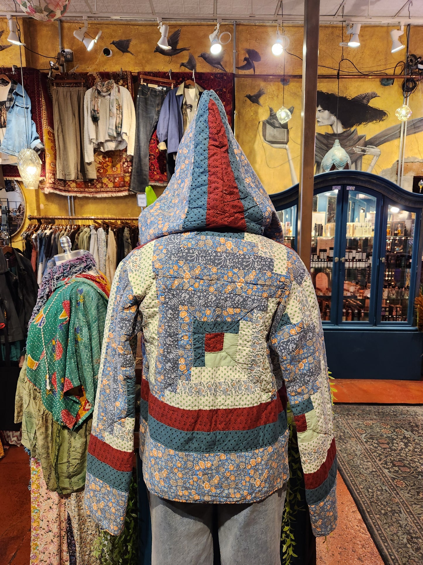 OOAK Blue Hooded Quilt Jacket