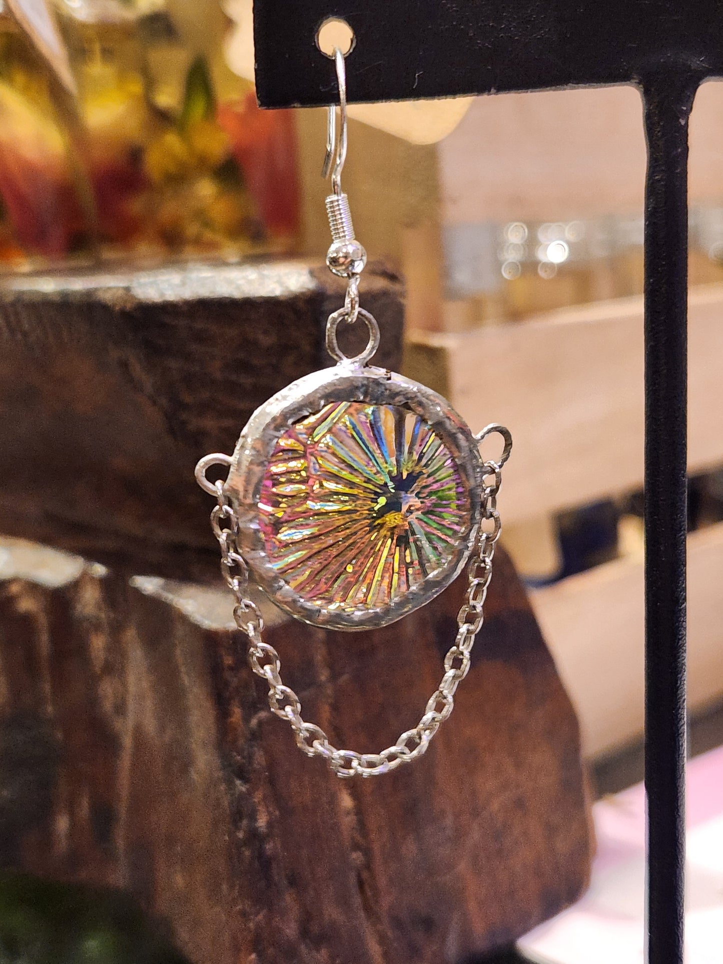 Circle Earrings (3) Pink Iridescent - *KC33