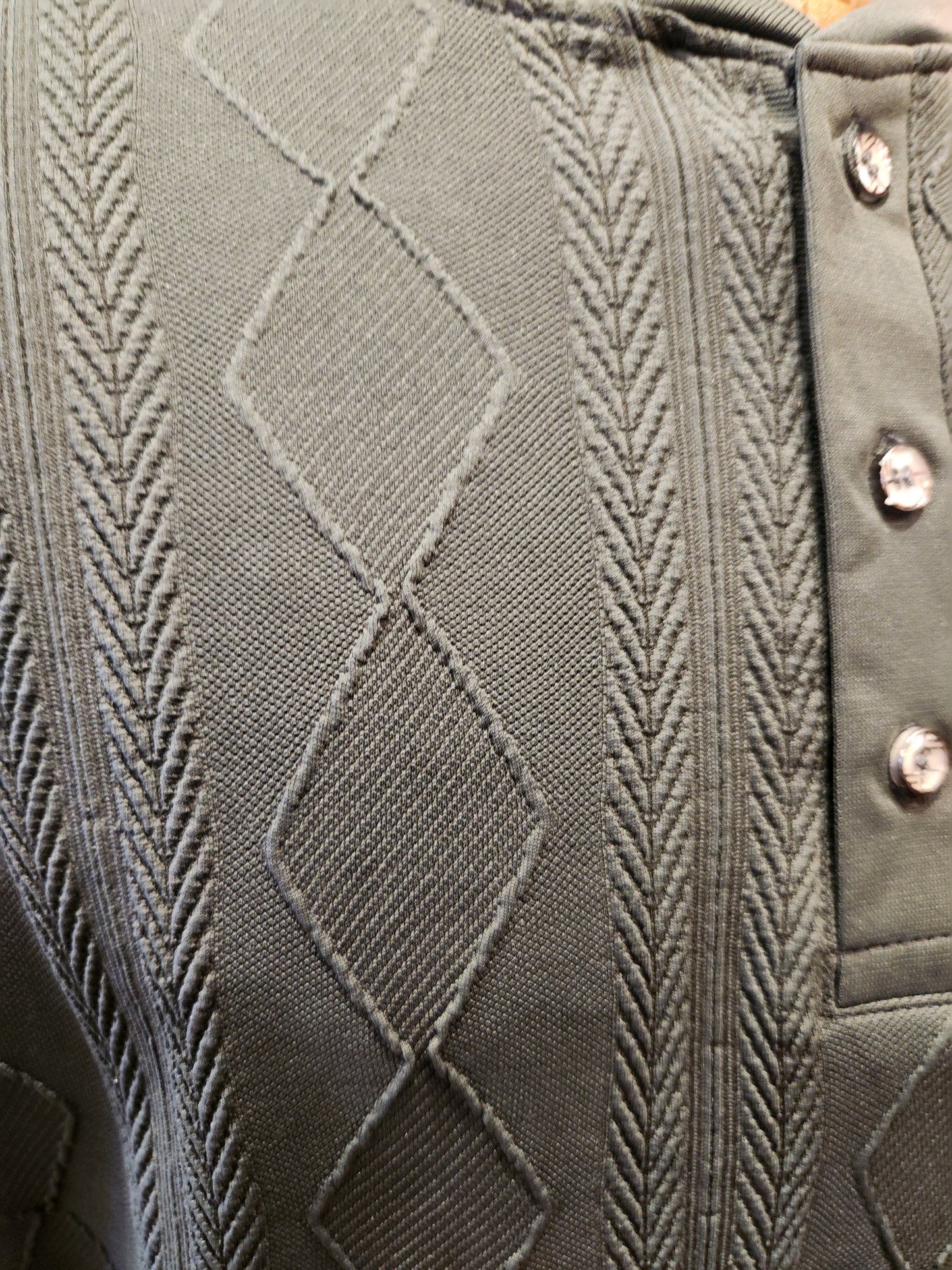 Mens Long Sleeve Henley ( charcoal)