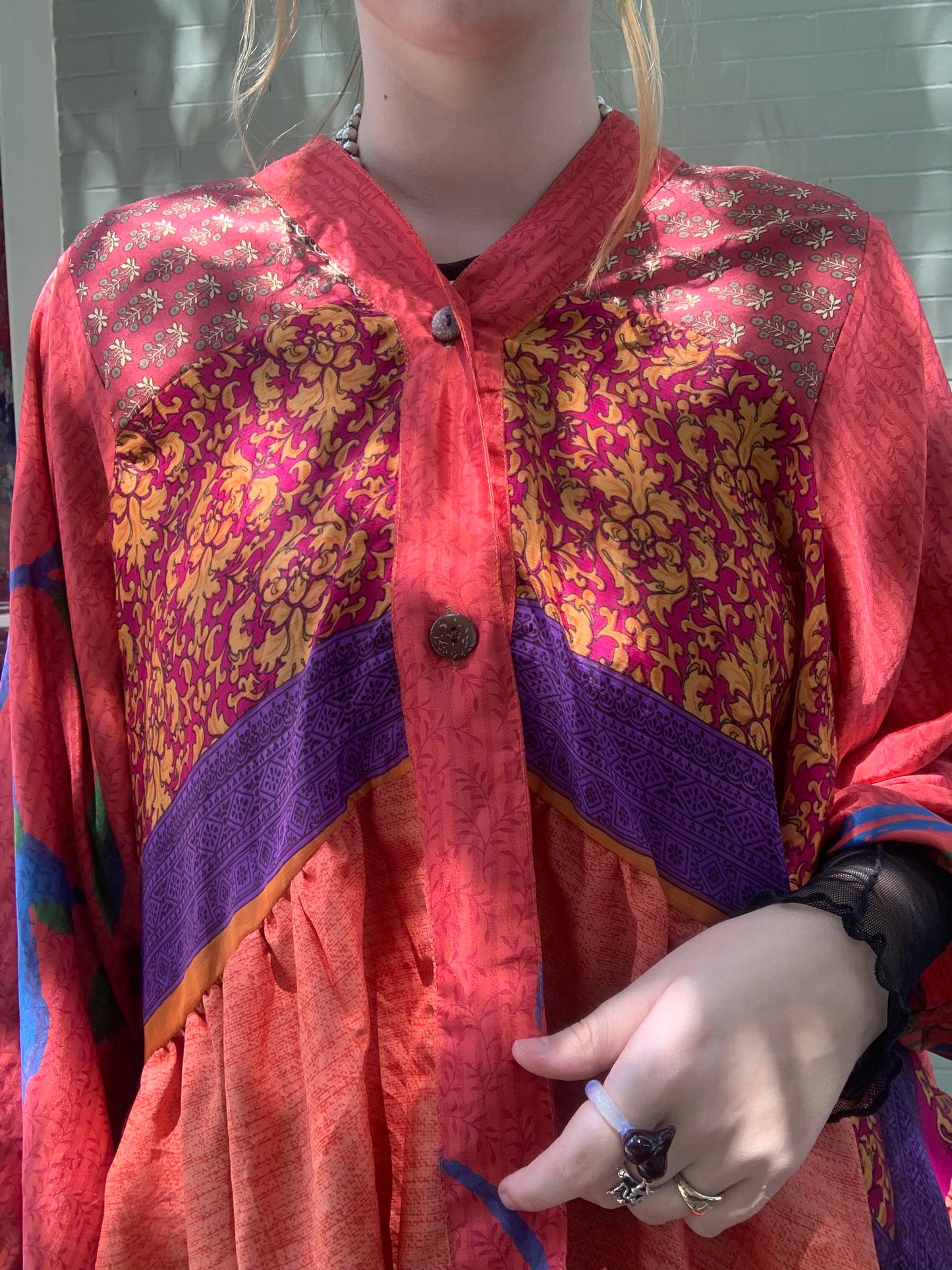 Sari Smock Shirt-Maple Rose - La De Da