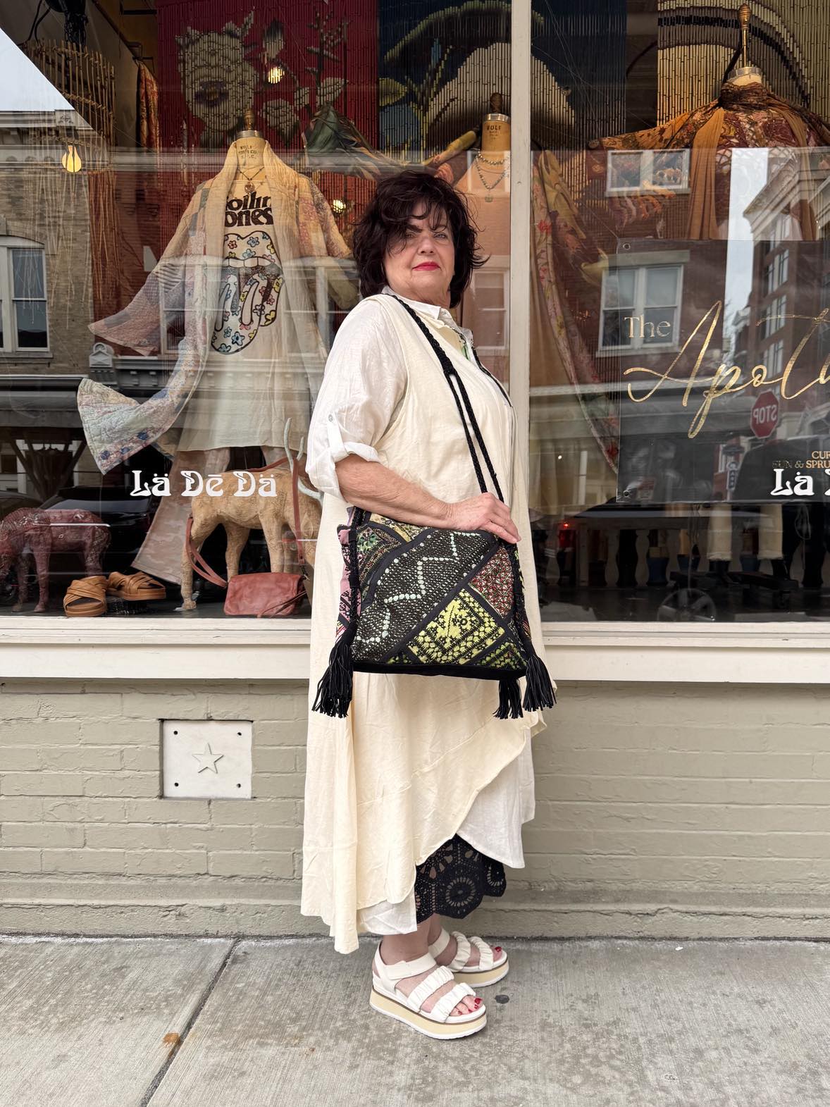Bohemian Leather Tote - Black