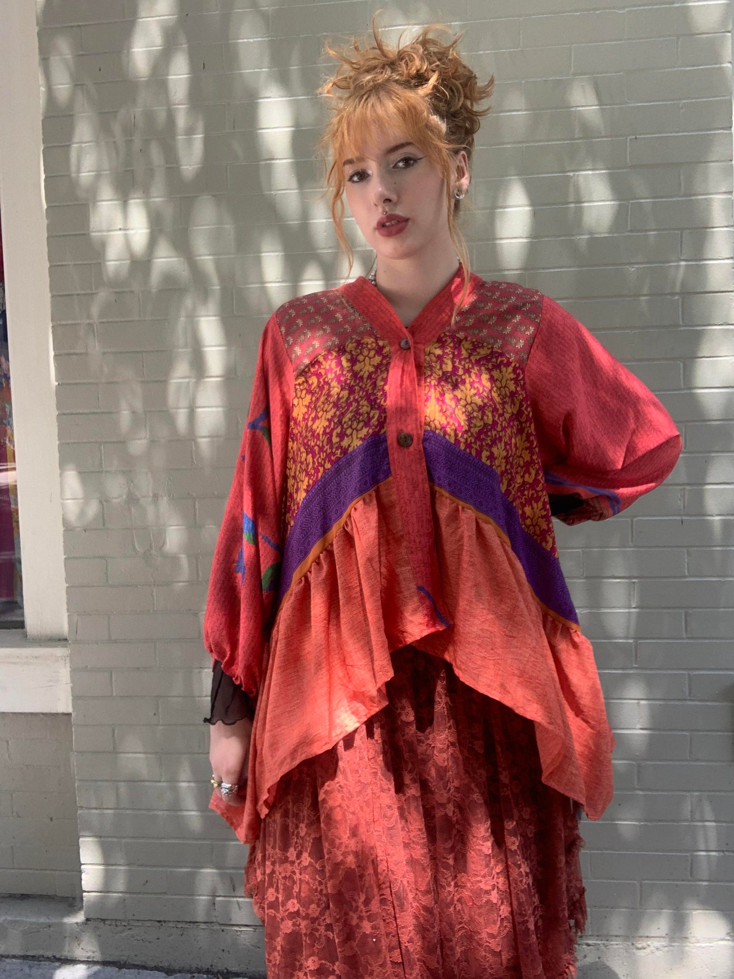 Sari Smock Shirt-Maple Rose - La De Da