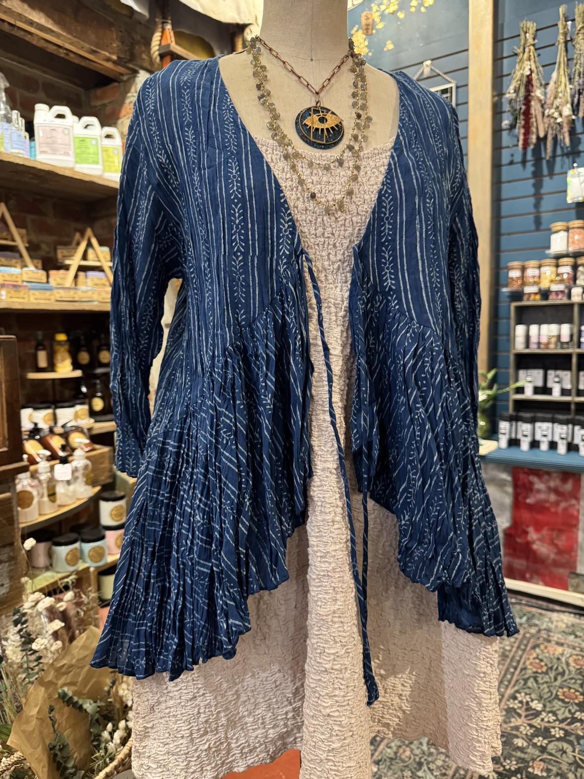 Maya Shrug, 3/4 Sleeve - Willow Stripe