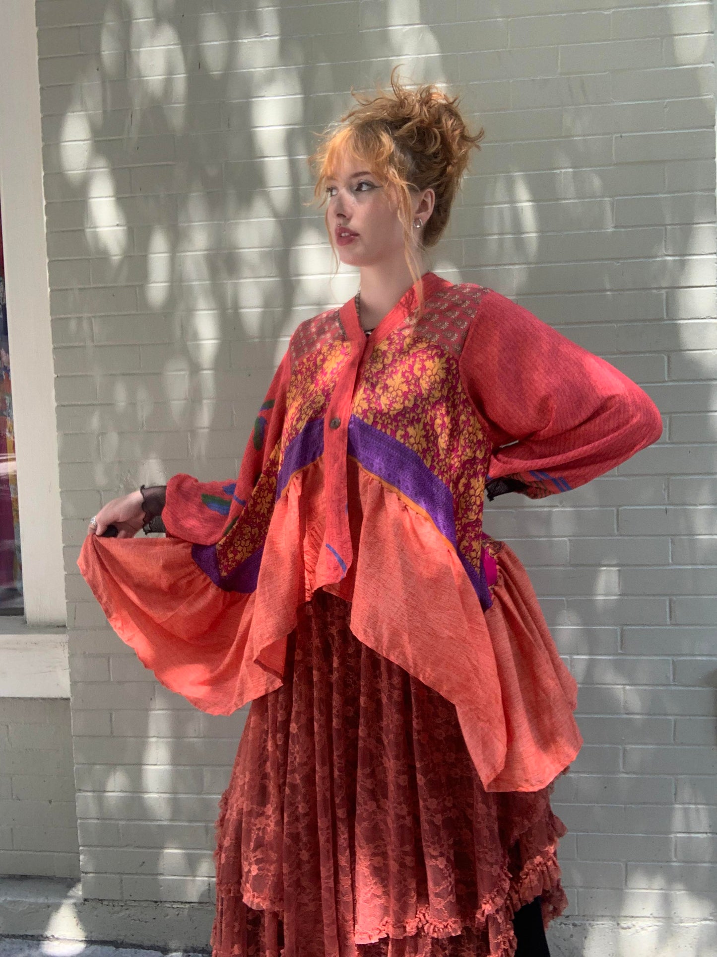 Sari Smock Shirt-Maple Rose - La De Da