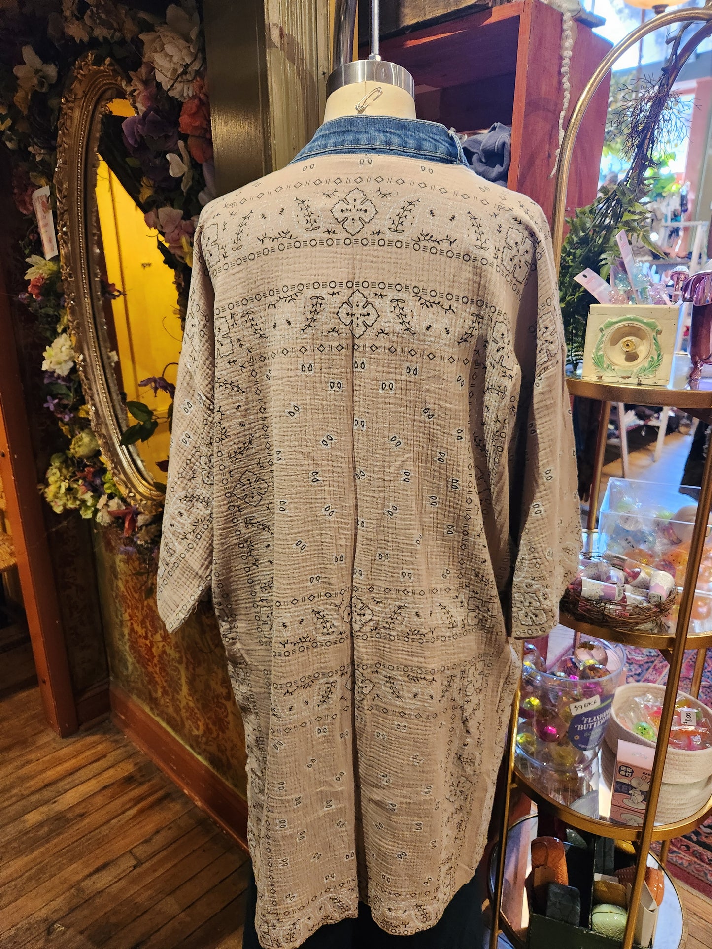 One Size Long Cardigan - Sand Bandana