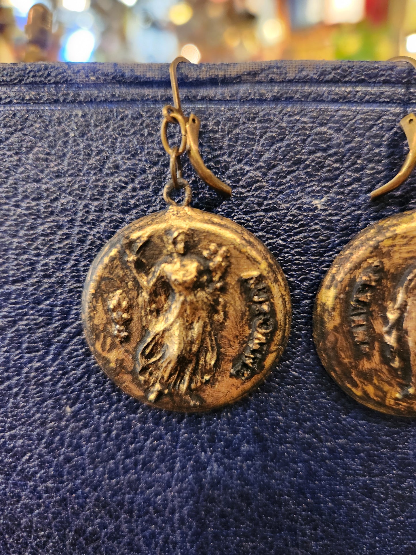 Seasons of Wither Handmade Artisan Earrings - Antiqued Gold