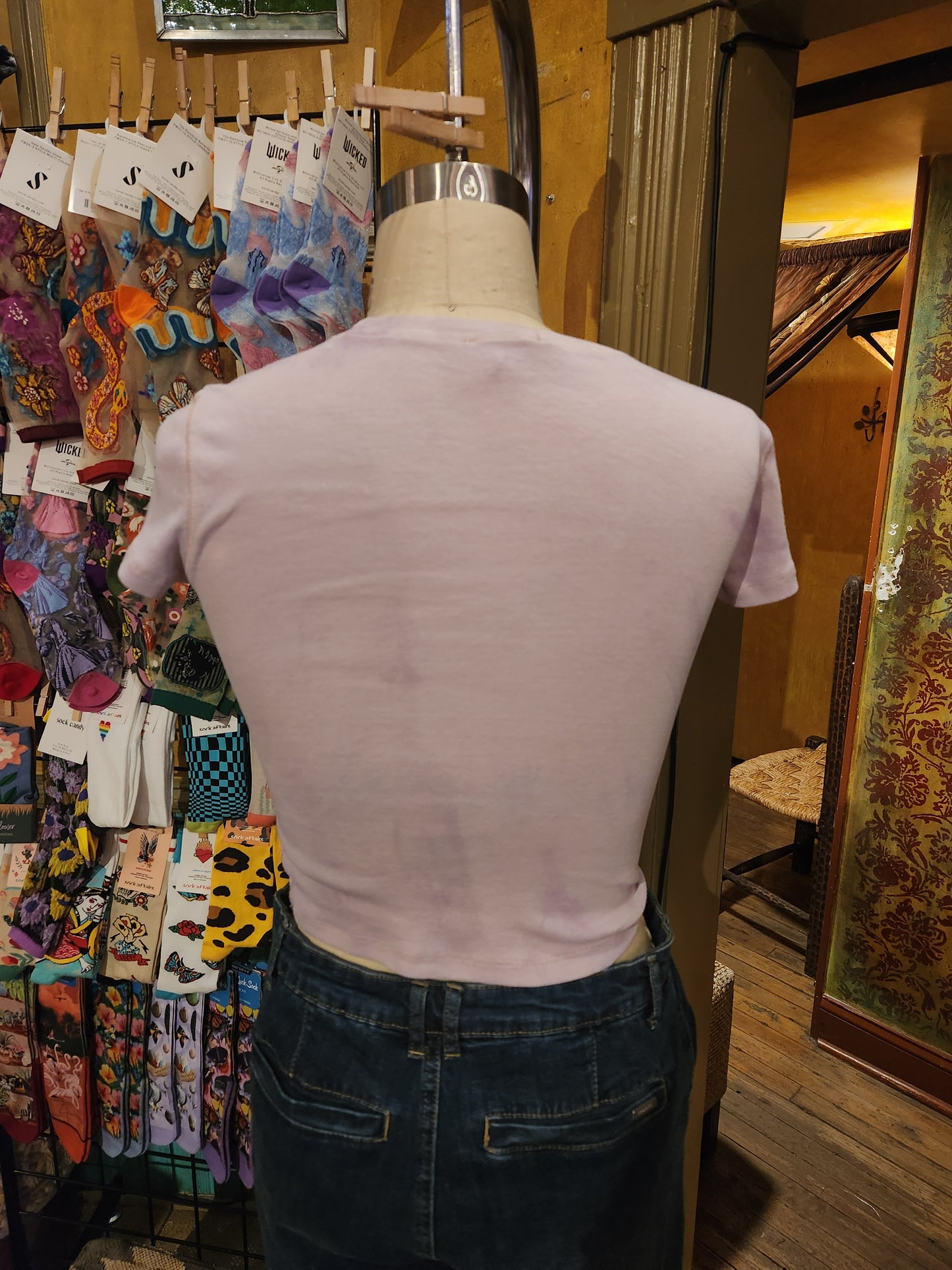 Hand Dyed 'Mimosa' Baby Tee - Pink