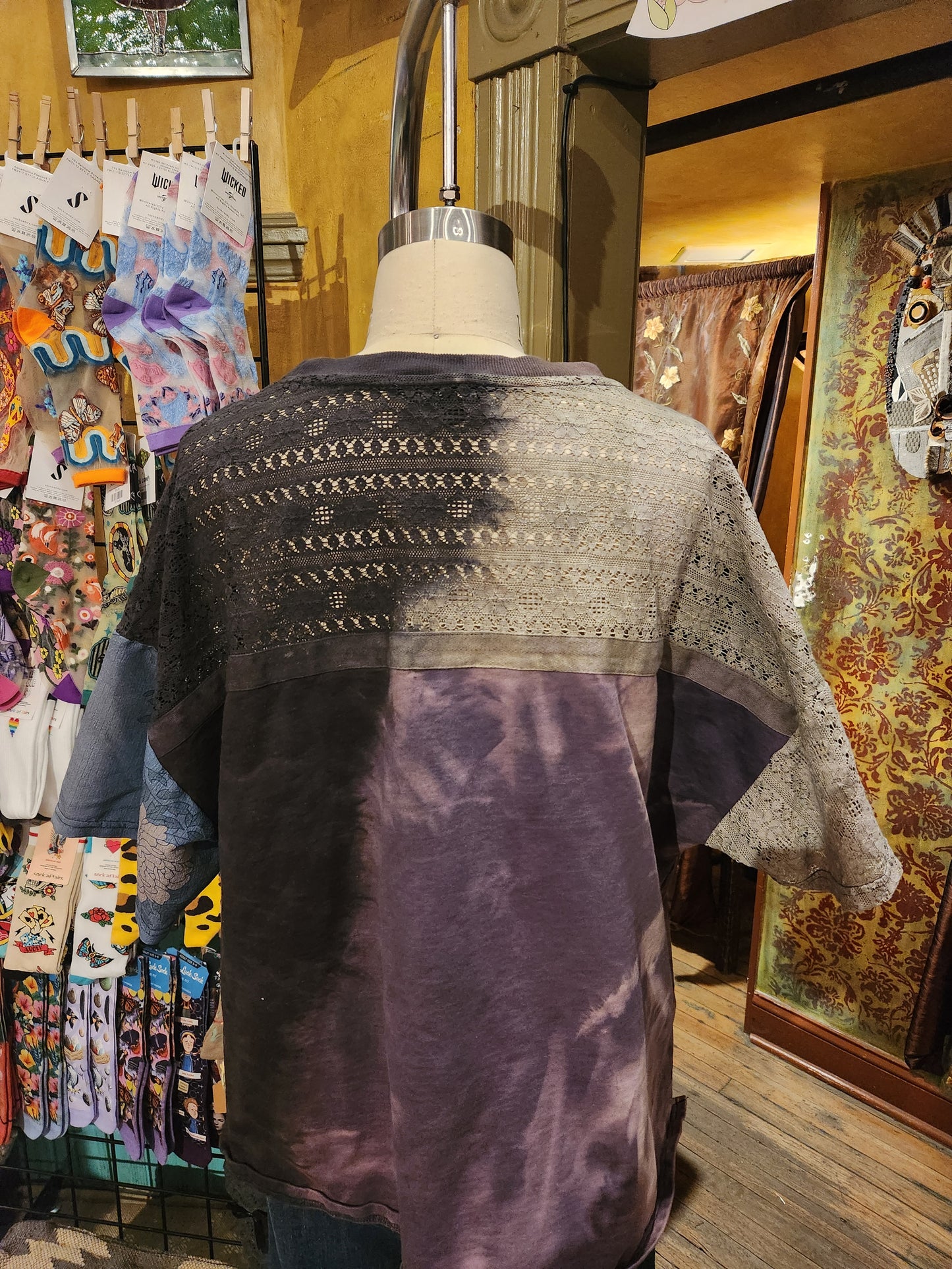 Hand Dyed 'Davi & Dani' Patchwork Curve Top