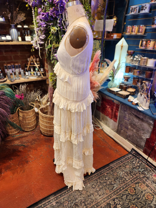 The Victoria - V Neck Ruffle Dress ( one size)