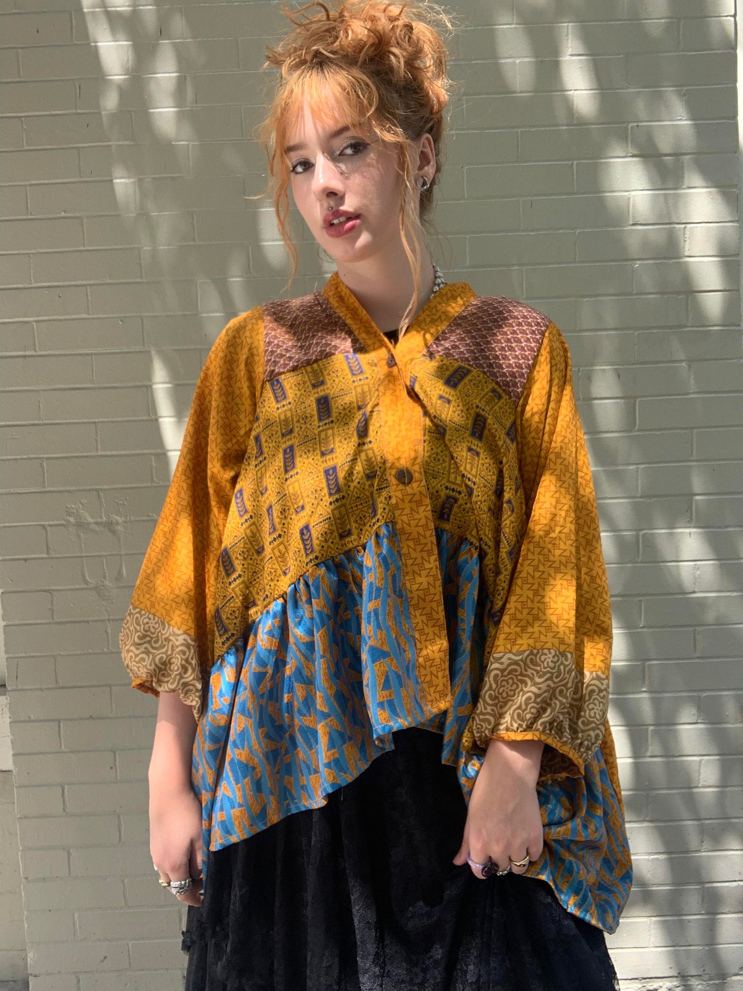 Sari Smock Shirt-Marigold - La De Da
