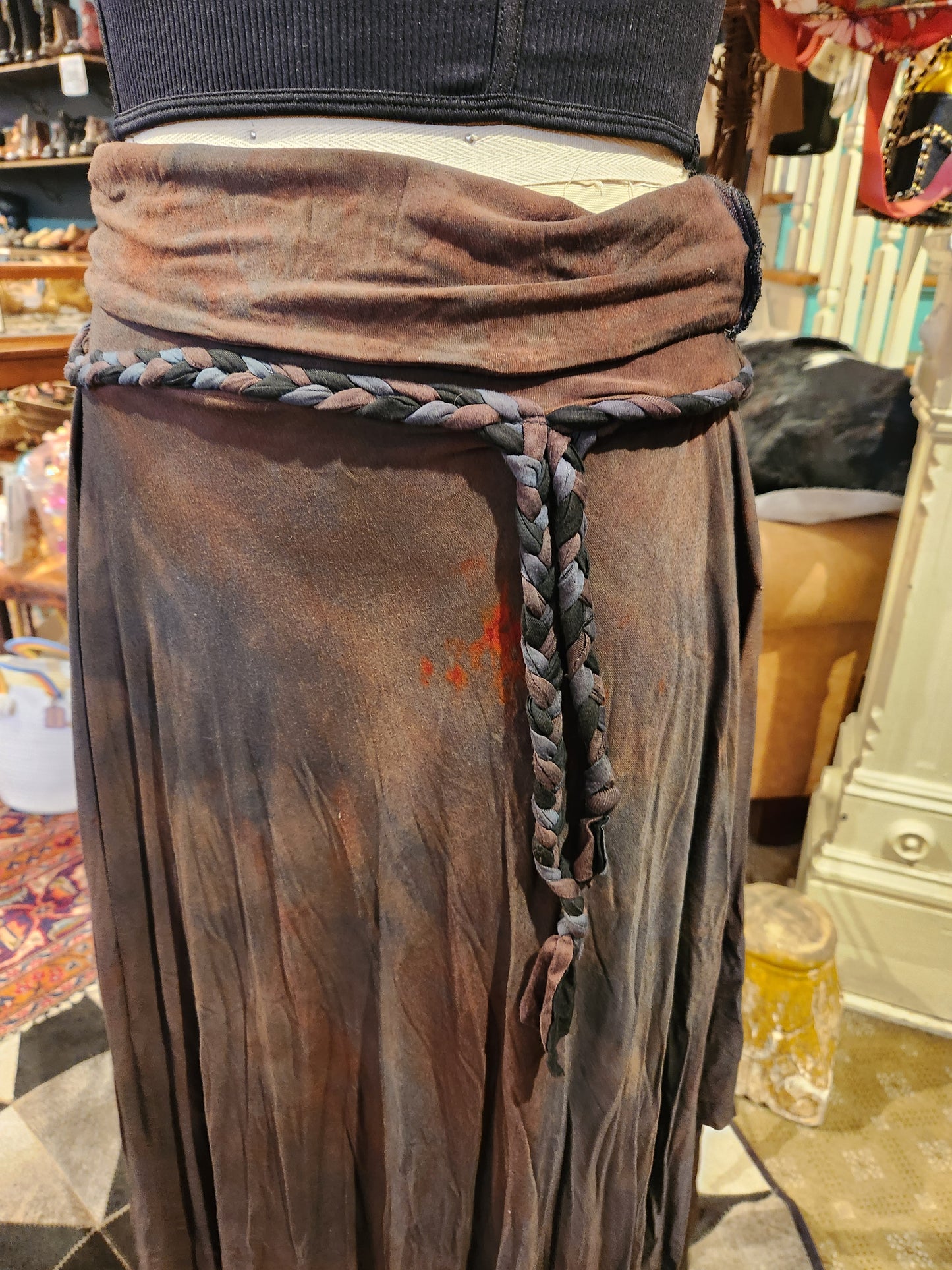 Maxi Athena Skirt - Brown w/ Braided Tie