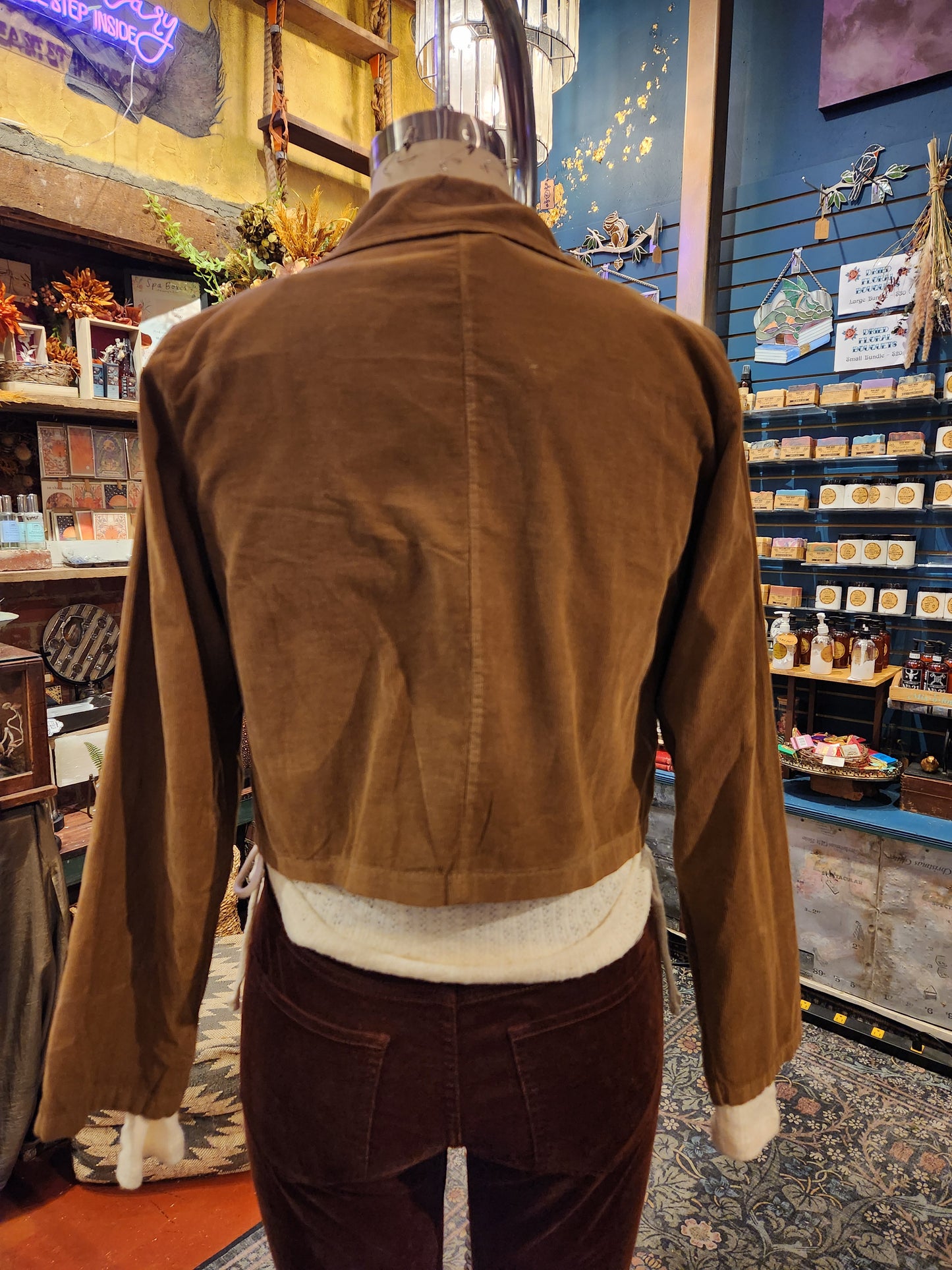 Corduroy Crop Jacket - Camel