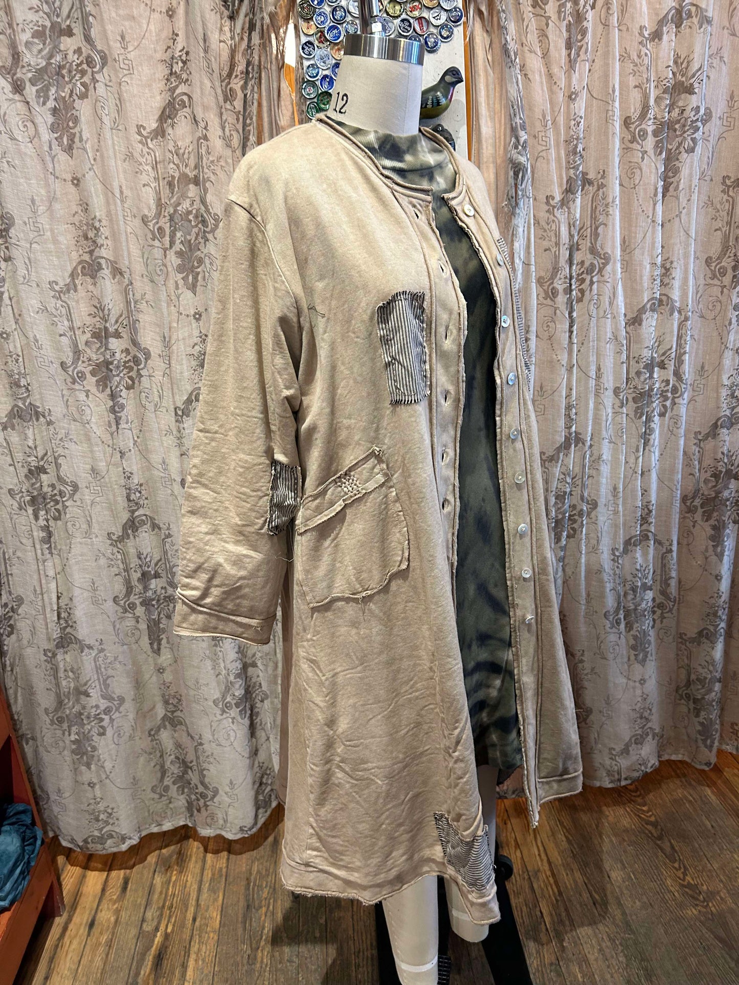 Patchwork Jacket with Ties