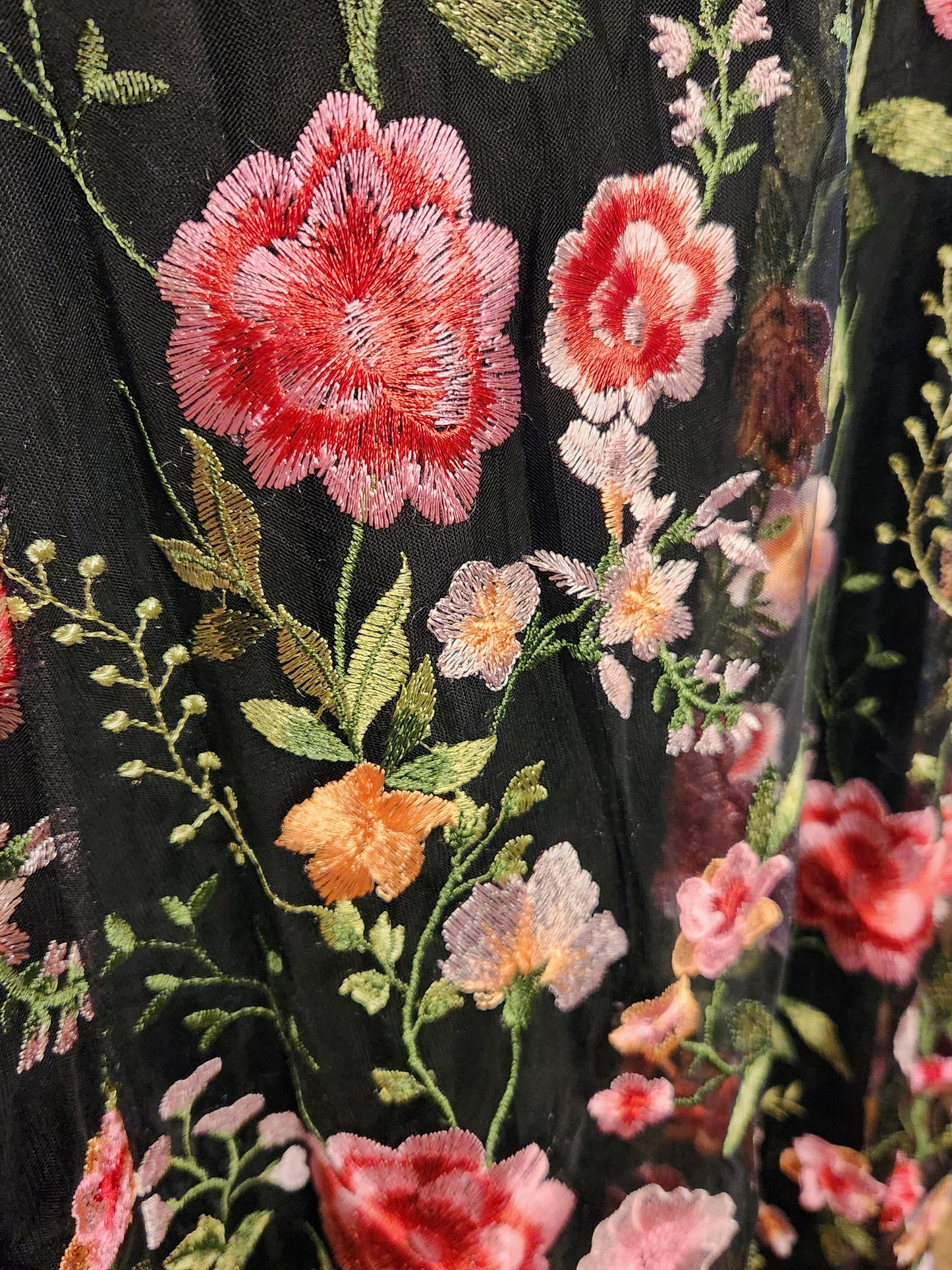 Embr Mesh Floral Duster