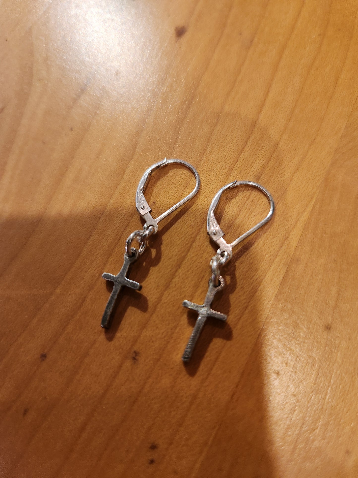 Cross Earrings - Sterling Silver