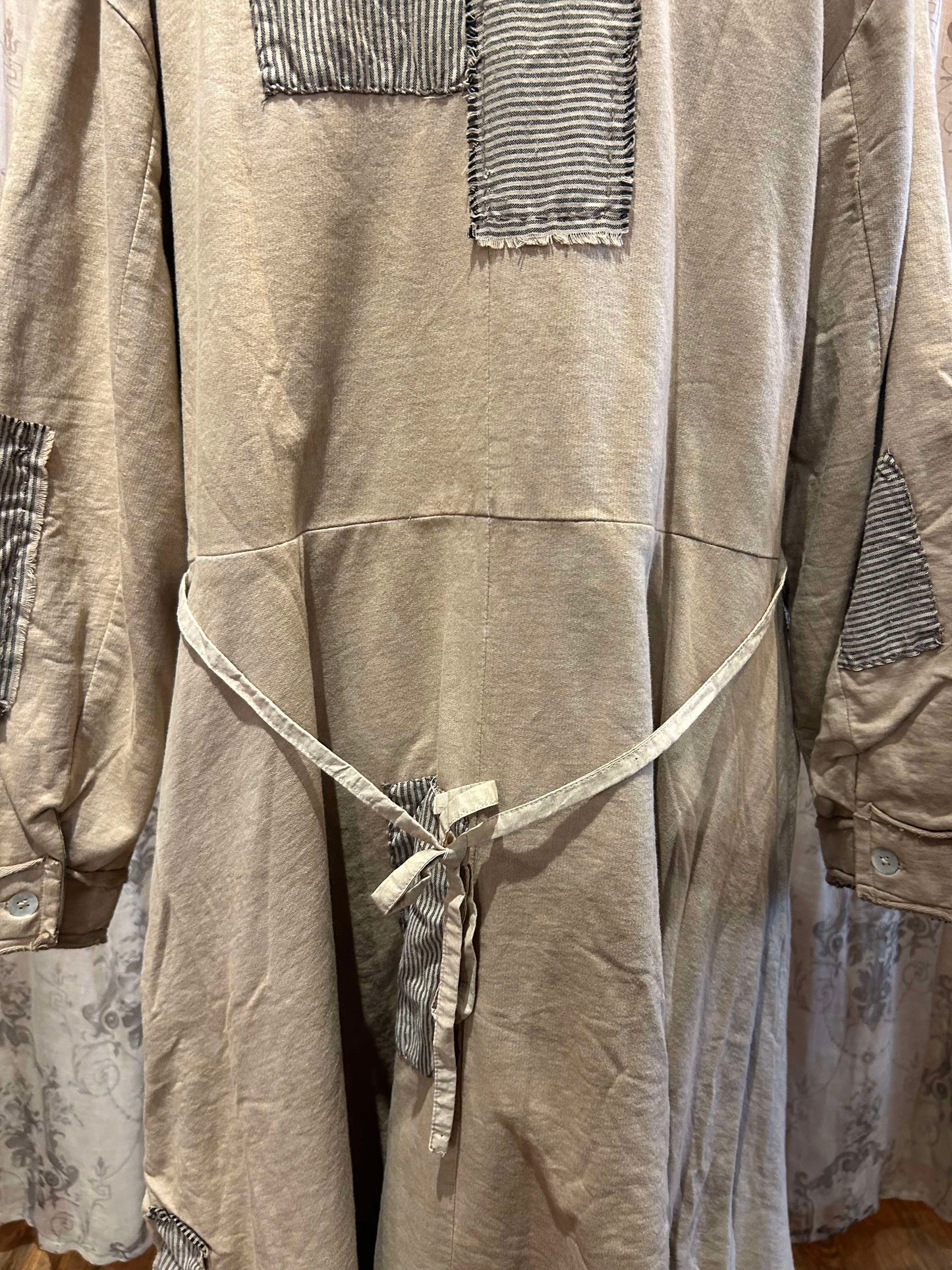 Patchwork Jacket with Ties