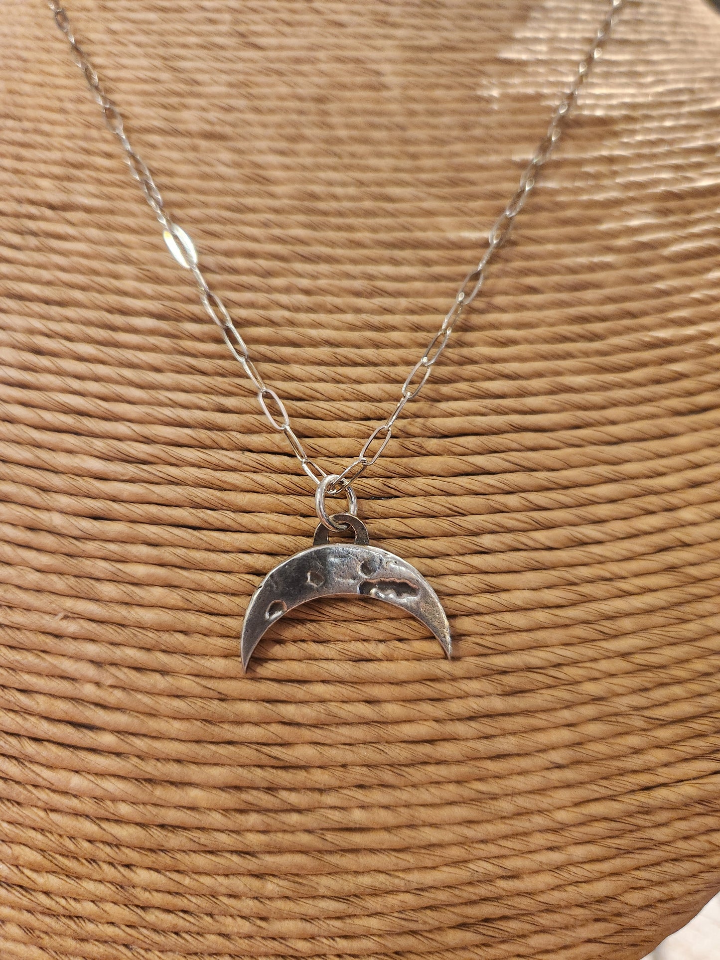 Quarter Moon Sterling Silver Necklace