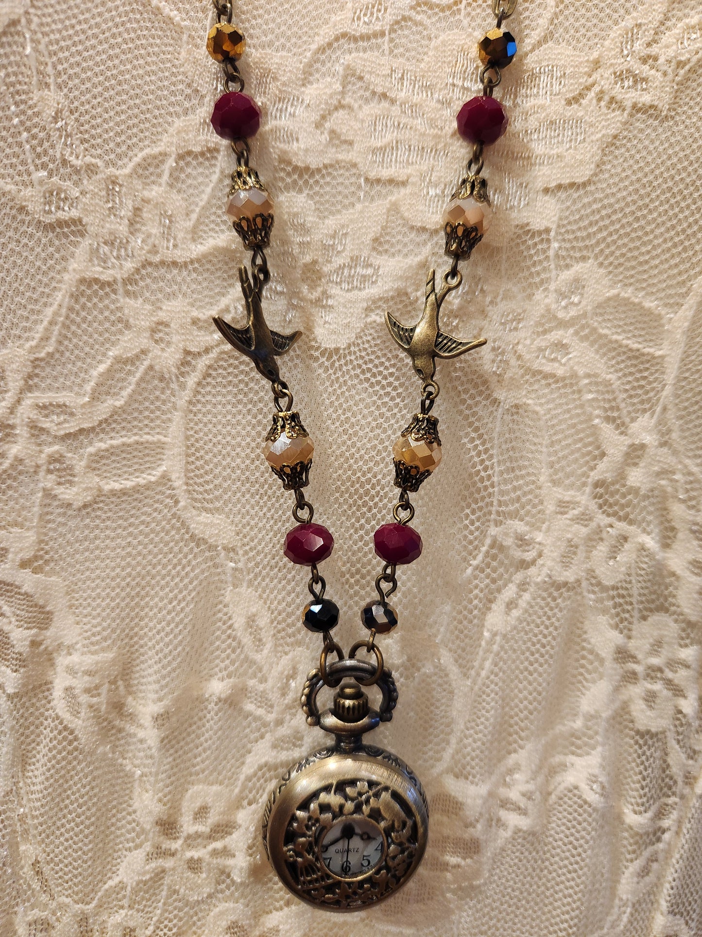 Victorian Style Pocket Watch Necklace | Sparrow Details